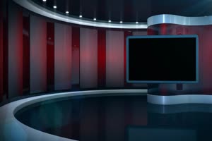 平衡的新闻 演播室 虚拟直绿布和绿幕视频抠像素材