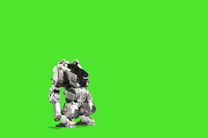 白色机甲战士 机器人 机器人 视频特效 绿幕素材手机特效图片