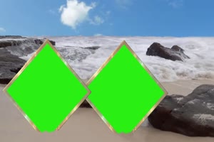 4K 海滩 蝴蝶 边框 海浪 绿幕相框 爱情视频素材手机特效图片