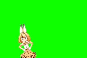 102 日本动漫 美少女 萝莉 绿幕视频Serval Kemono F手机特效图片