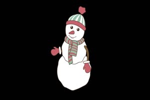 雪人2 圣诞节 带通道 抠像绿布和绿幕视频抠像素材