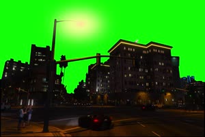 十字路口 自然绿屏抠像素材手机特效图片
