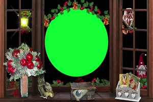 圣诞节圆相框绿屏 AE 特效绿布和绿幕视频抠像素材