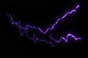 紫色闪电 电击 抠像视频